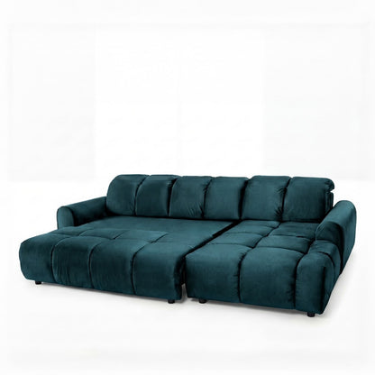 Canapé d'angle convertible - 4 places - Velours - ANACAPRI