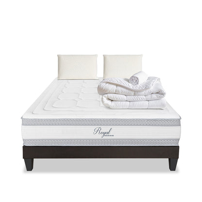 Pack Prêt à dormir ROYAL 5*Matelas Mémoire de forme + Sommier + Accessoires