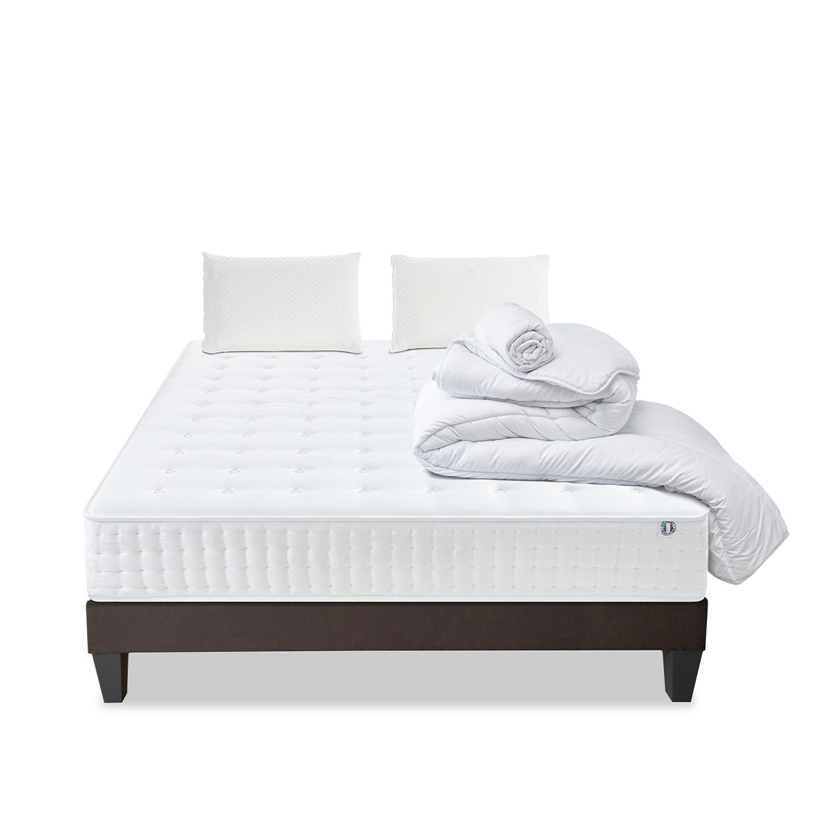 Prêt-à-dormir APOLLON avec Sommier, Couette, Oreillers et Protège-matelas