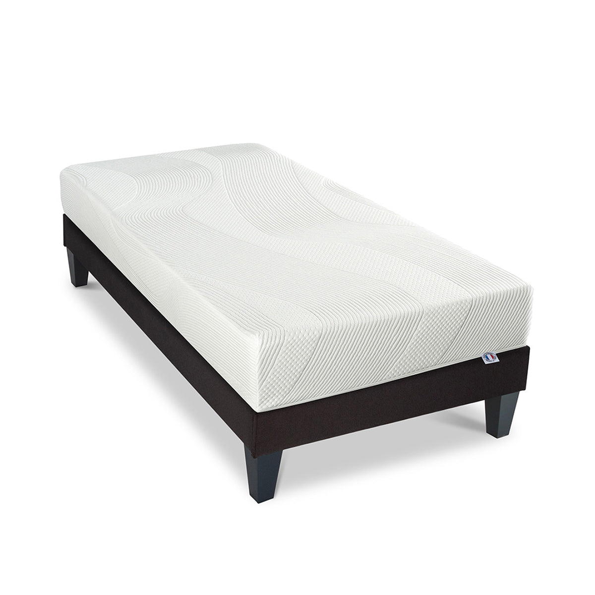 Ensemble Paris - Matelas mousse mémoire de forme + Sommier bois - 24 cm d'épaisseur - Accueil moelleux, soutien ferme