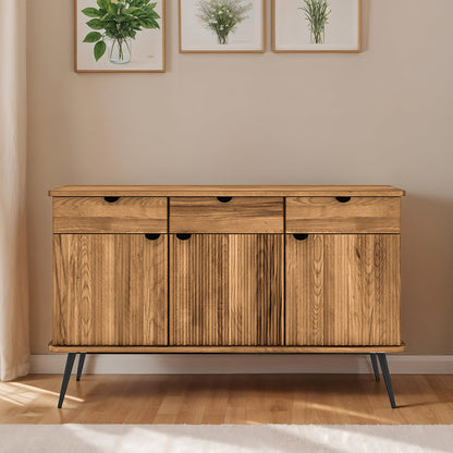 buffet-144-cm-3-portes-3-tiroirs-bois-massif-hetre-amalfi