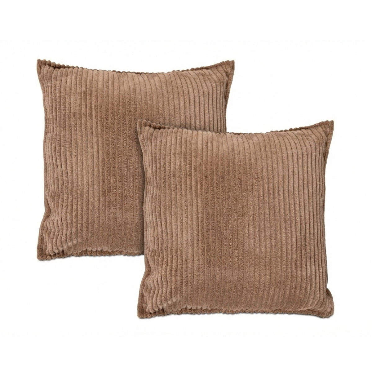 Lot de coussins velours côtelé MALO - Marron