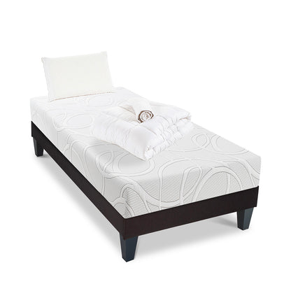 Prêt-à-dormir EUPRAXIE avec Sommier, Couette, Oreillers et Protège-matelas