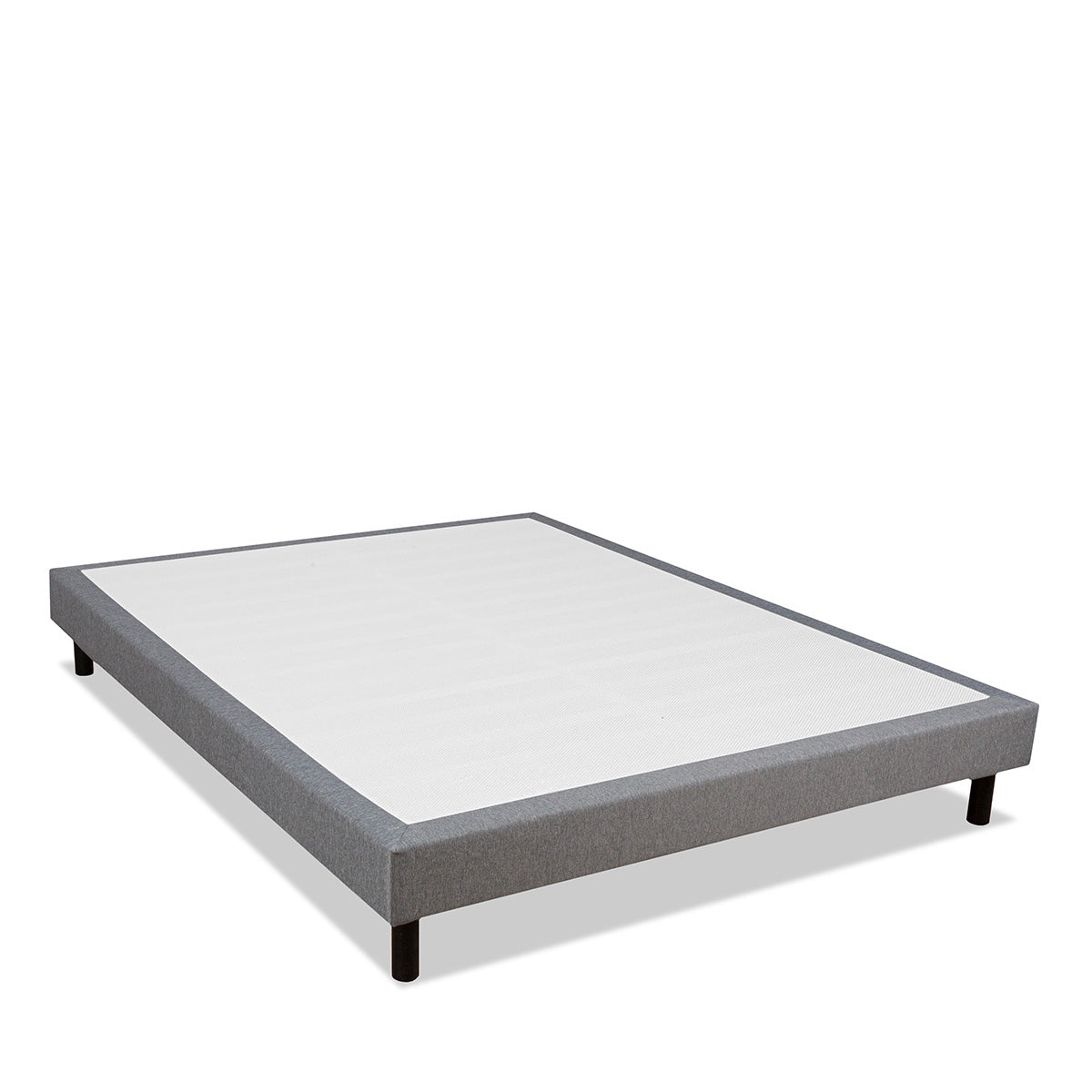 Sommier tapissier - Tissu gris - CLÉMENCE
