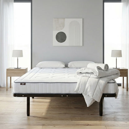 Prêt-à-dormir CRISTAL avec Cadre à lattes, Couette, Oreillers et Protège-matelas