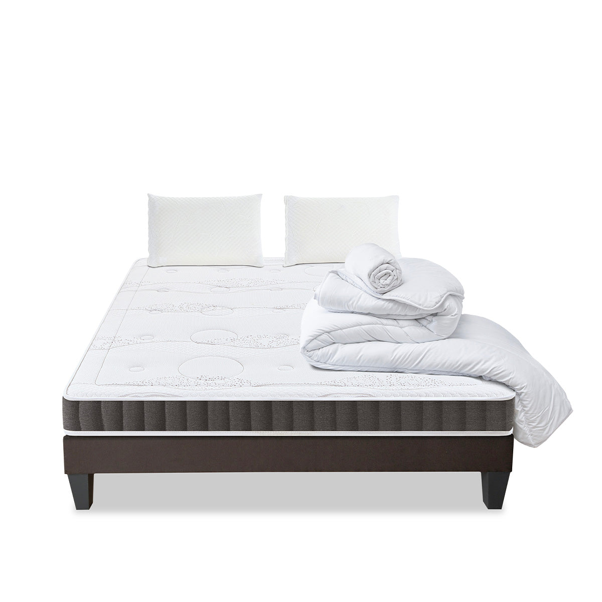 Prêt-à-dormir INTUITION avec Sommier, Couette, Oreillers et Protège-matelas