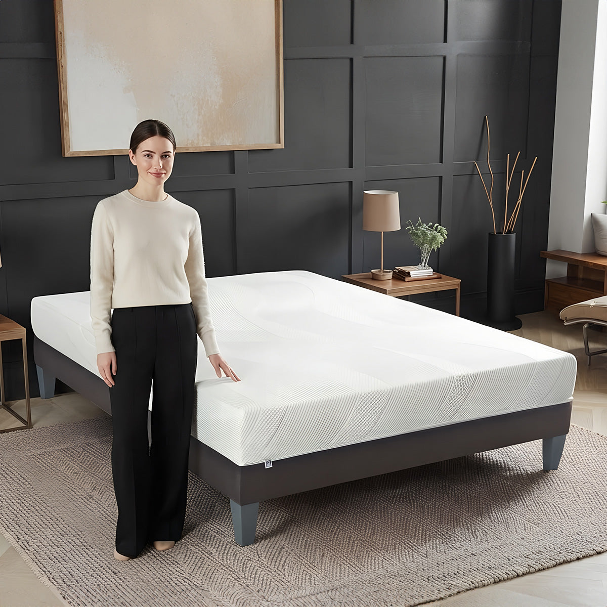 Matelas Paris - Mousse mémoire de forme - Fabriqué en France - 24 cm d'épaisseur - Accueil moelleux, soutien ferme