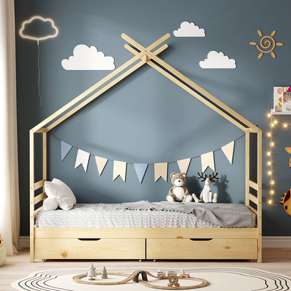 Lit cabane avec tiroir BAMBINO