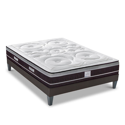Ensemble DIVIN  Matelas Ressorts ensachés + Sommier Bois