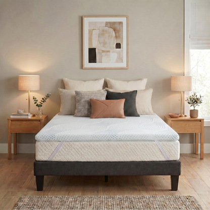Surmatelas Viscotouch - Mémoire de forme + gel thermorégulant - Fabriqué en France - 5 cm d'épaisseur