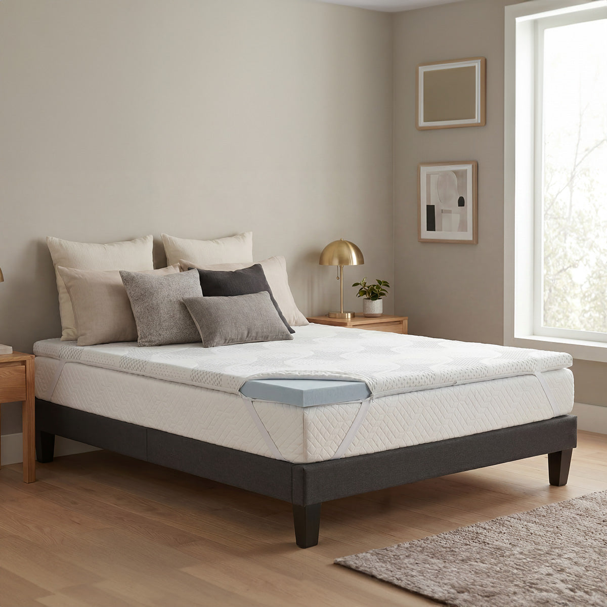 Surmatelas Viscotouch - Mémoire de forme + gel thermorégulant - Fabriqué en France - 5 cm d'épaisseur