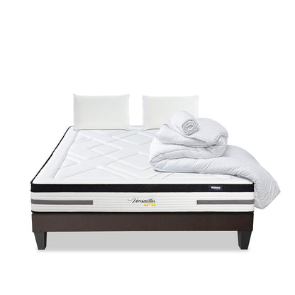 Prêt-à-dormir BELLEVUE avec Sommier, Couette, Oreillers et Protège-matelas