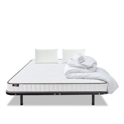 Prêt-à-dormir CRISTAL avec Cadre à lattes, Couette, Oreillers et Protège-matelas