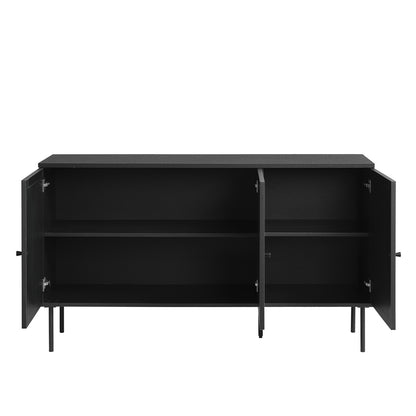 buffet-140-cm-3-portes-bois-et-cannage-noirs-manarola