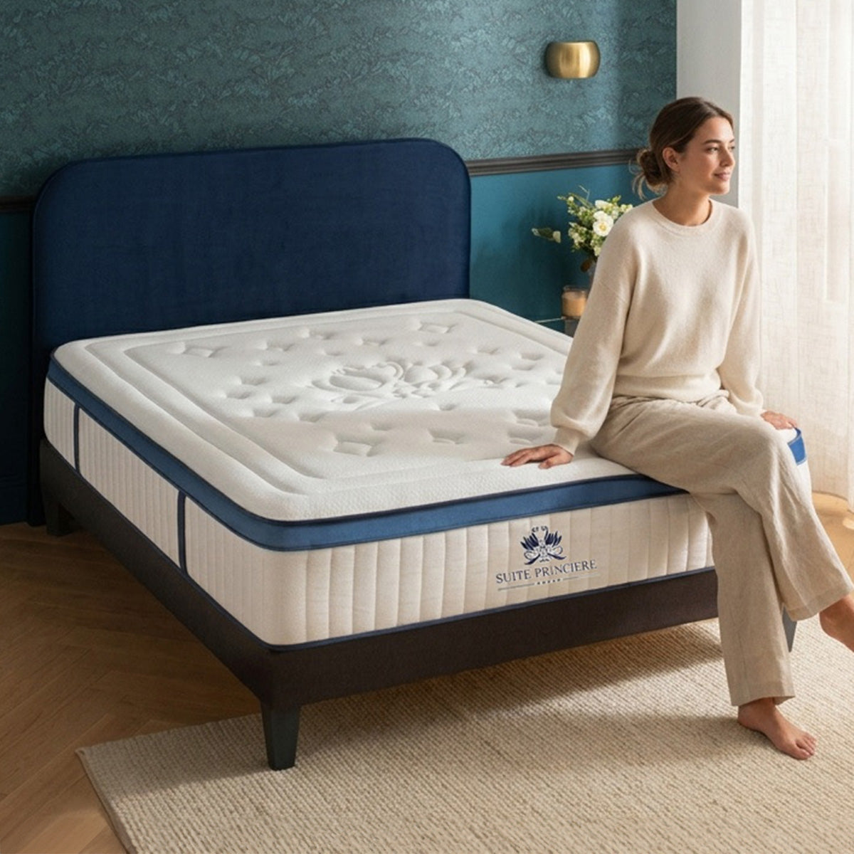 Matelas Suite Princière - Hybride micro-ressorts - Accueil douillet - 30 cm d'épaisseur