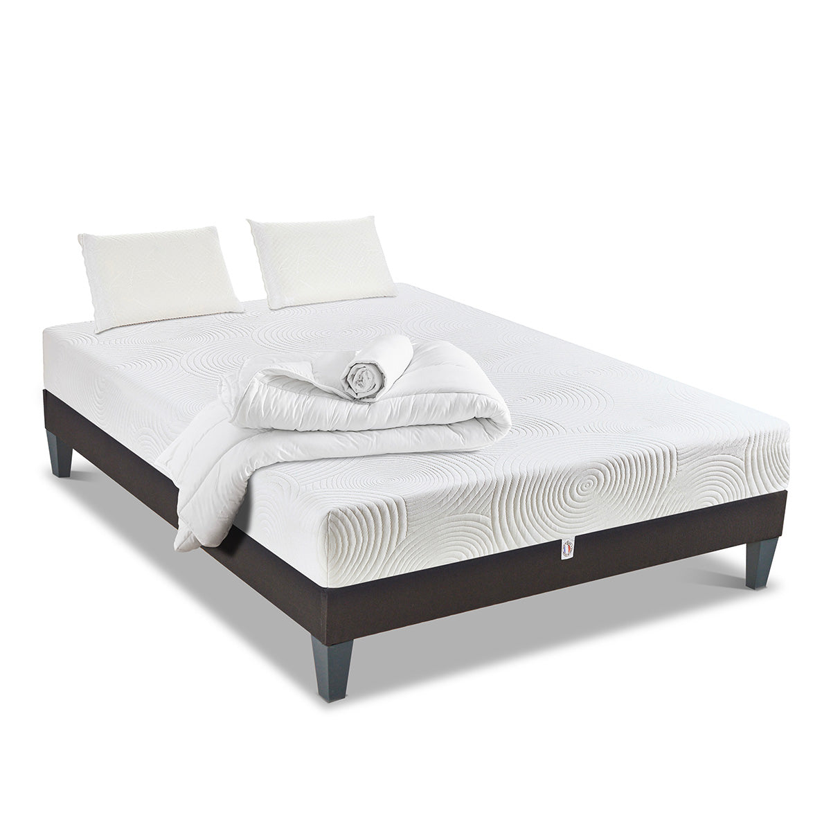 Prêt-à-dormir HÉRA avec Sommier, Couette, Oreillers et Protège-matelas