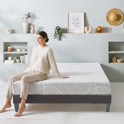 Ensemble Eupraxie - Matelas 7 zones + gel + Sommier tri-lattes - 21 cm d'épaisseur - Accueil moelleux, soutien ferme