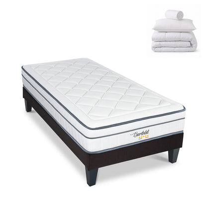 Pack Bartoldi - Matelas + Sommier + Accessoires - La chambre équipée en une fois - 22 cm d'épaisseur