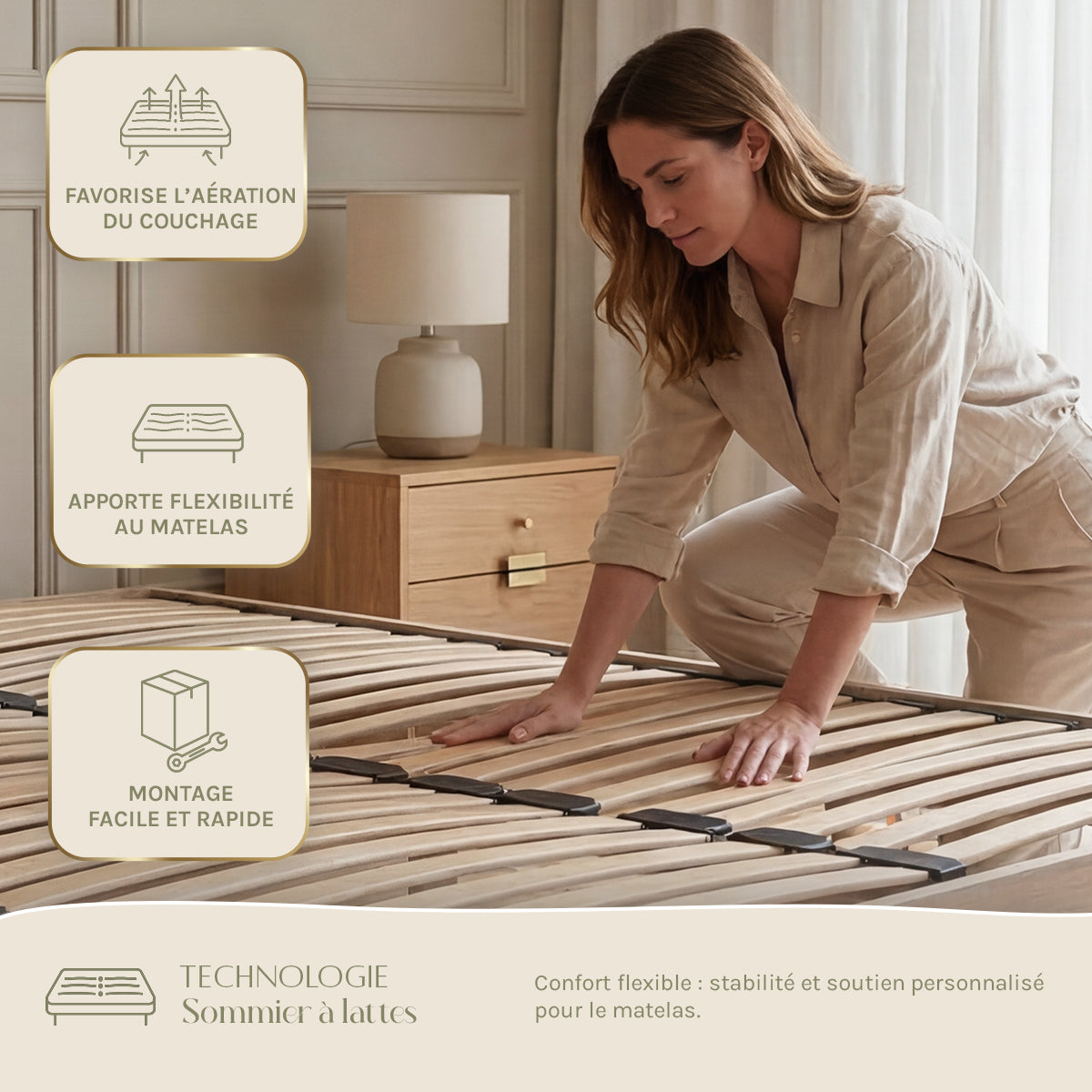 Ensemble Matelas DOLCE VITA et Sommier SÉLÉNA