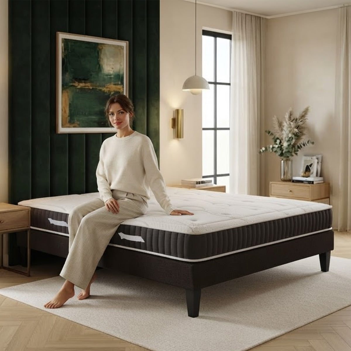 Matelas Intuition - Mémoire de forme - Densité 40 kg/m³ - 15 cm d'épaisseur - Accueil équilibré, soutien ferme