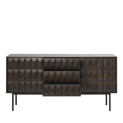 buffet-160-cm-2-portes-3-tiroirs-bois-fonce-posada
