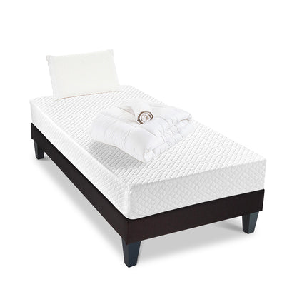 Prêt-à-dormir ABSOLU avec Sommier, Couette, Oreillers et Protège-matelas