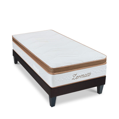 Ensemble Zermatt - Matelas mousse mémoire de forme + Sommier bois - 31 cm d'épaisseur