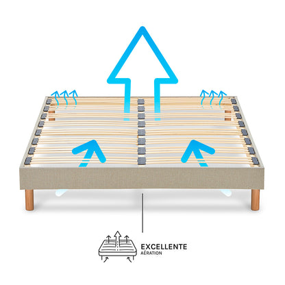 Sommier À Lattes Tissu LINO