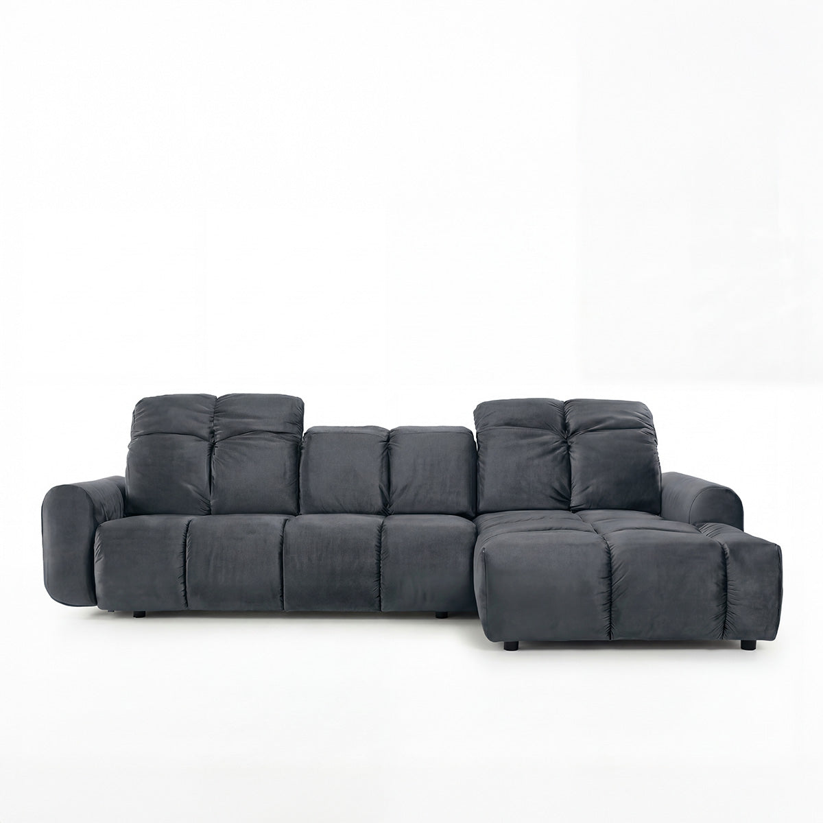 Canapé d'angle convertible - 4 places - Velours - ANACAPRI