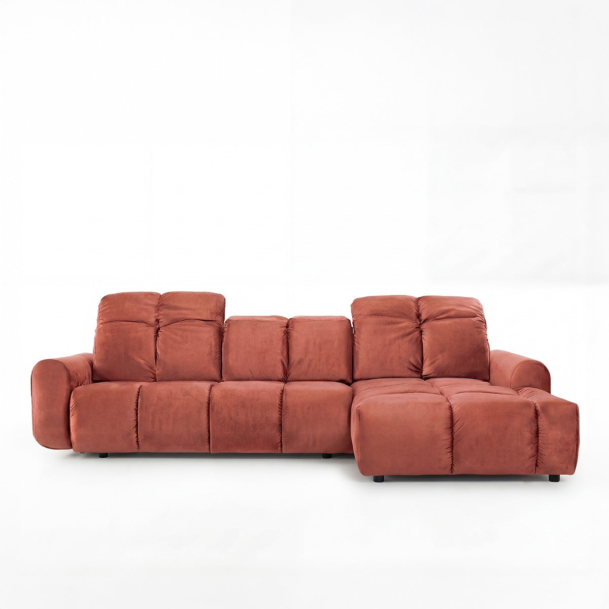 Canapé d'angle convertible - 4 places - Velours - ANACAPRI