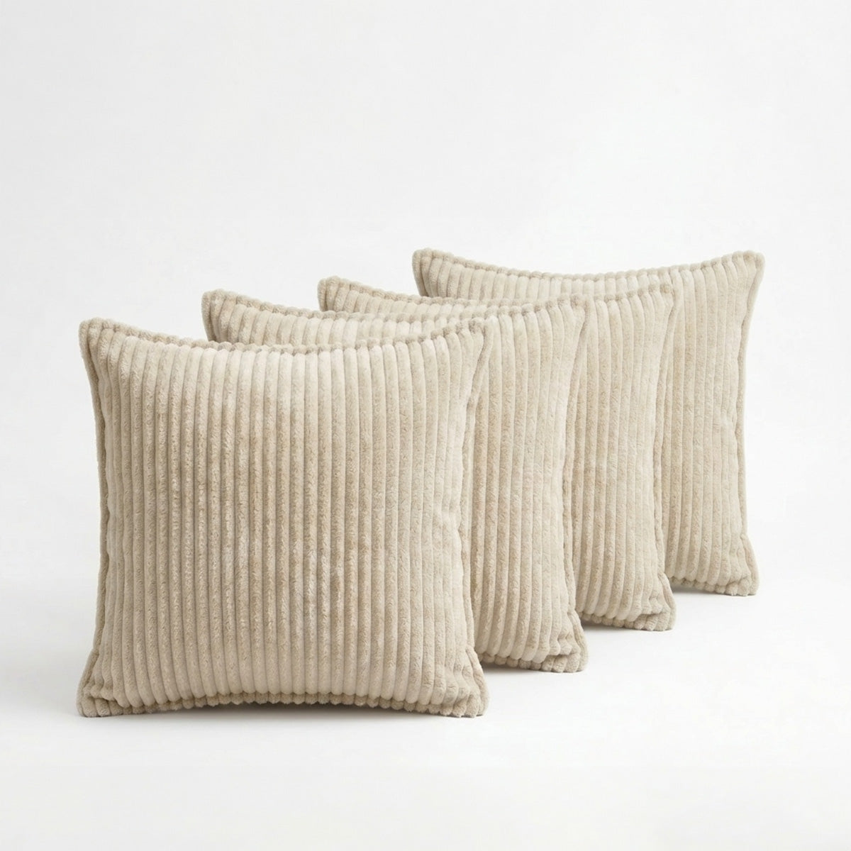 Lot de coussins velours côtelé MALO - Beige