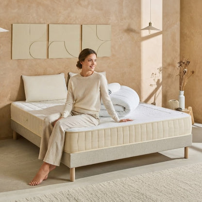 Pack prêt à dormir Symphonie 2.0 - Matelas + Sommier + Couette, oreillers, protège-matelas - 25 cm d'épaisseur