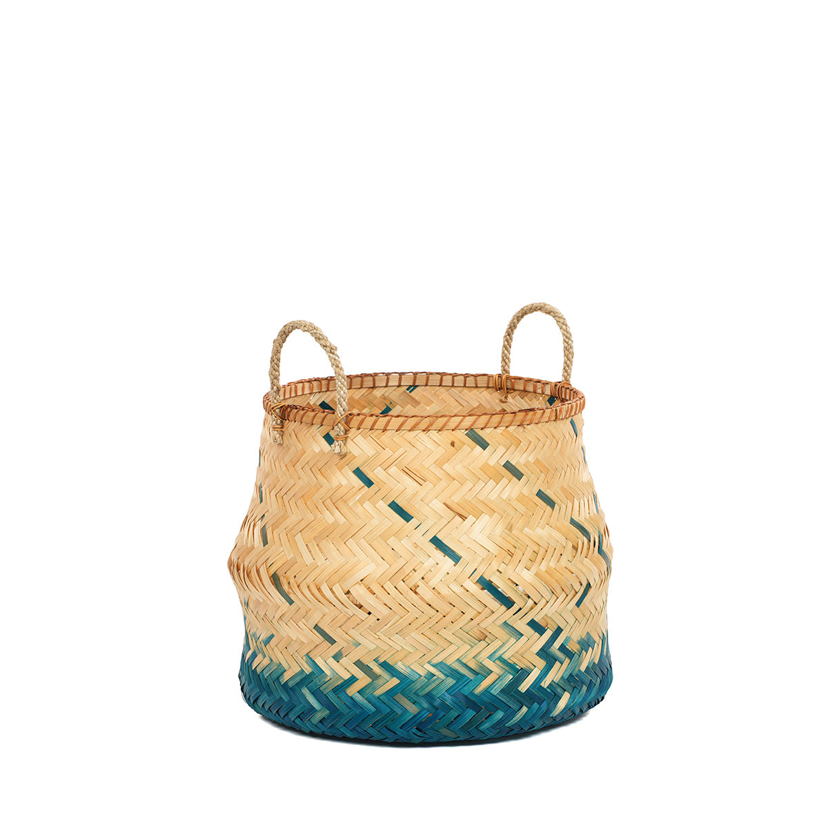 panier-bambou-naturel-bleu