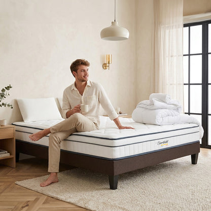 Pack Bartoldi - Matelas + Sommier + Accessoires - La chambre équipée en une fois - 22 cm d'épaisseur
