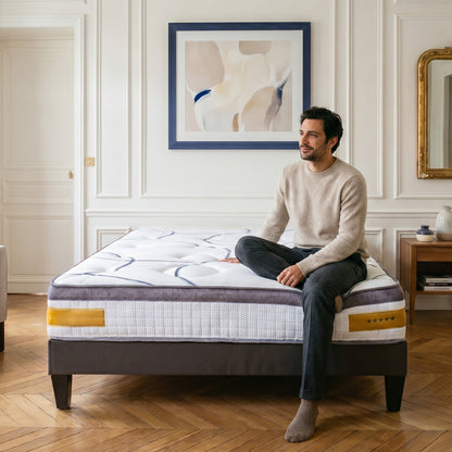 Ensemble Matelas Mémoire de forme COPENHAGUE avec sommier