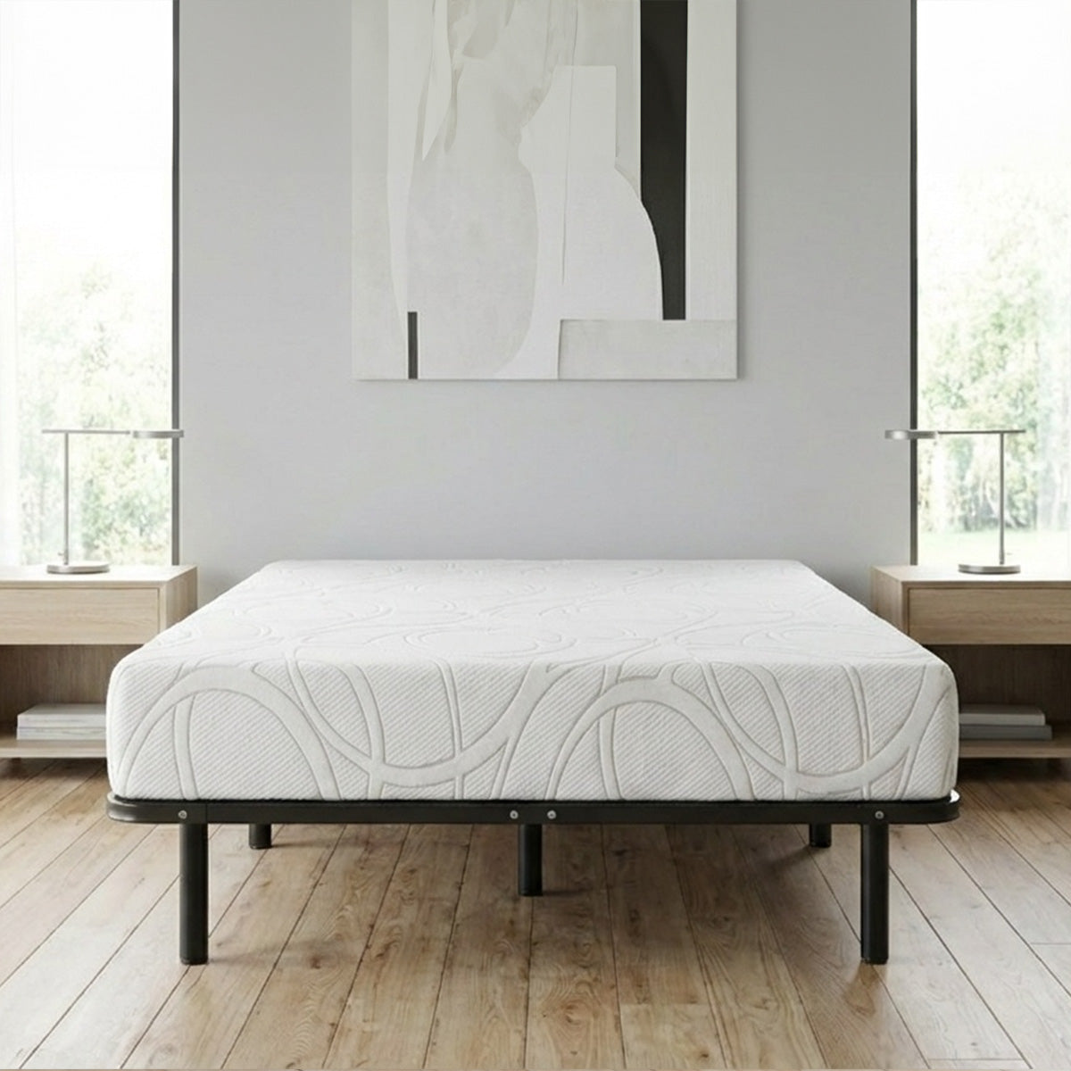 Ensemble Matelas Mémoire de forme EUPRAXIE avec Cadre à lattes