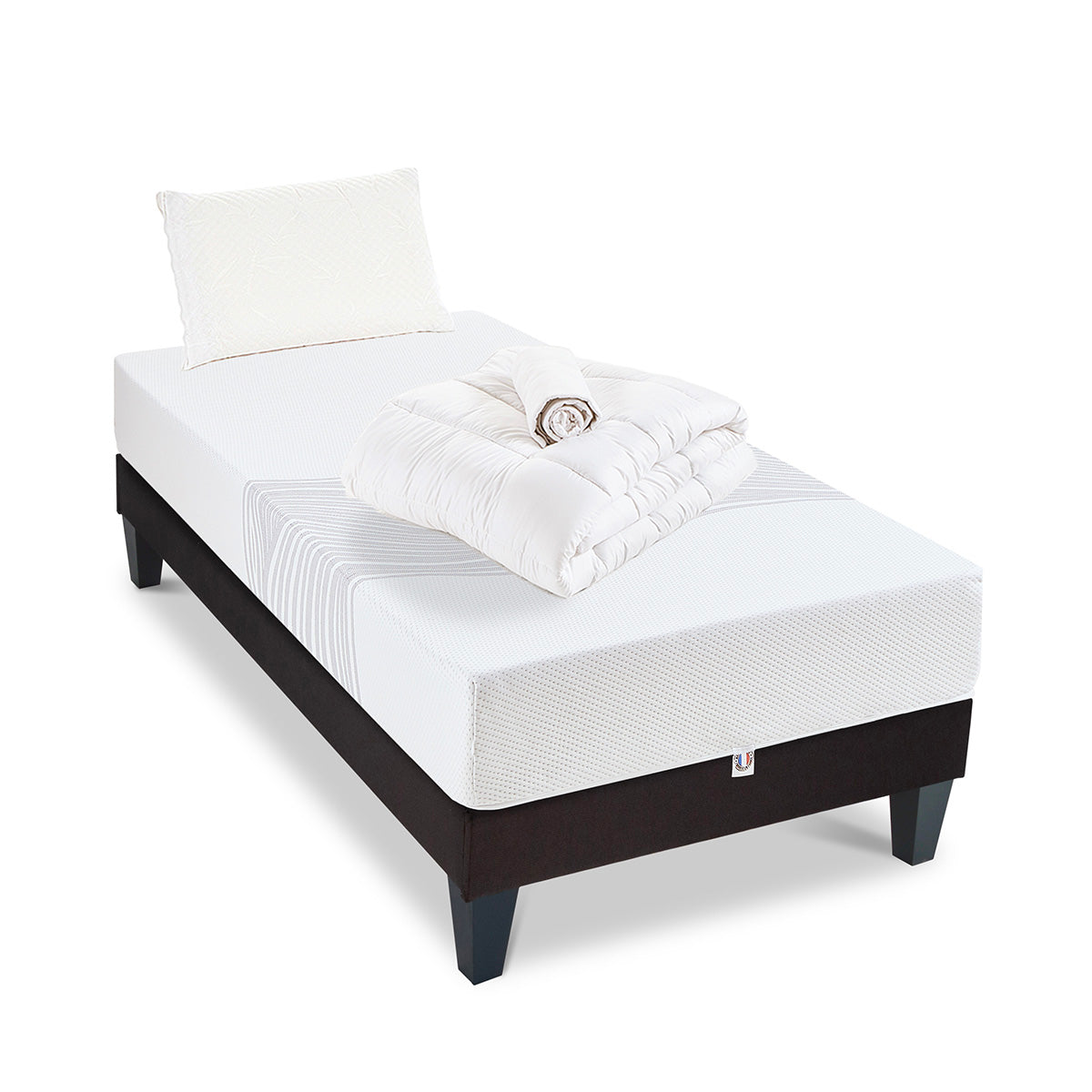 Prêt-à-dormir SENSITIVE avec Sommier, Couette, Oreillers et Protège-matelas