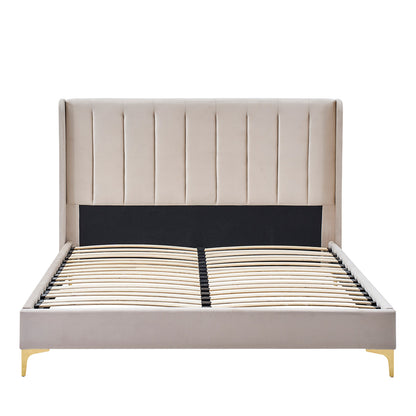 Lit Velours Beige LAVEZZI