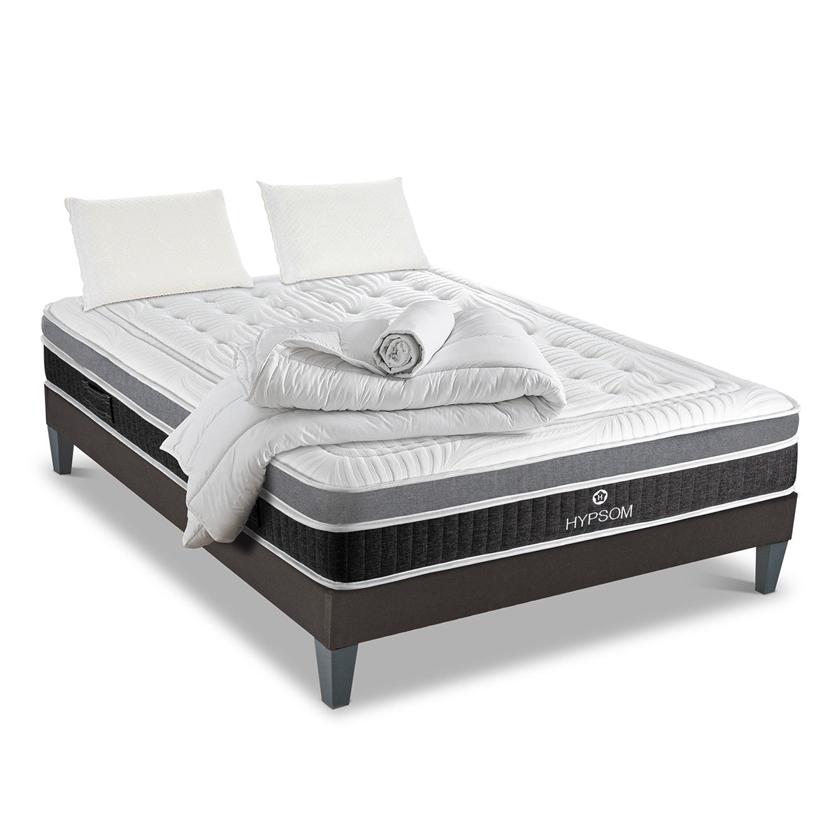 Pack Prêt à dormir ELEGANCE Matelas Mémoire de forme + Sommier + Accessoires