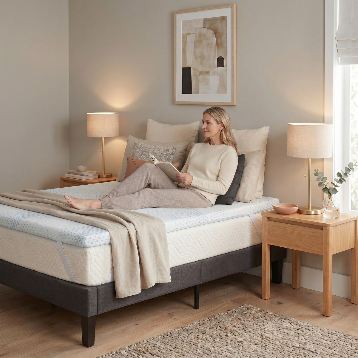 Surmatelas Mémoire de forme et Gel fraîcheur 5 cm VISCO TOUCH