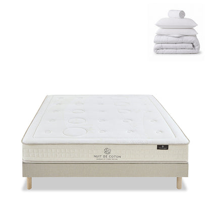 Pack Prélude 2.0 - Matelas + Sommier + Accessoires - La chambre équipée en une fois - 25 cm d'épaisseur