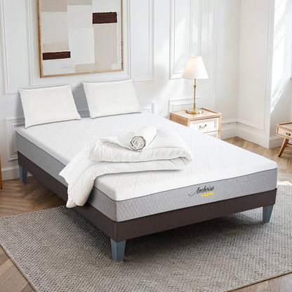 Prêt-à-dormir AMBOISE avec Sommier, Couette, Oreillers et Protège-matelas