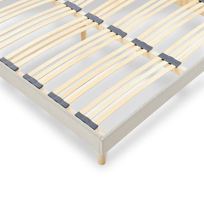 Sommier à lattes Tissu beige LINO
