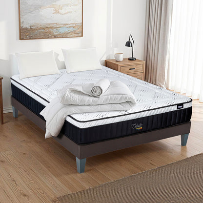 Prêt-à-dormir CÉLESTIN 2.0 avec Sommier, Couette, Oreillers et Protège-matelas