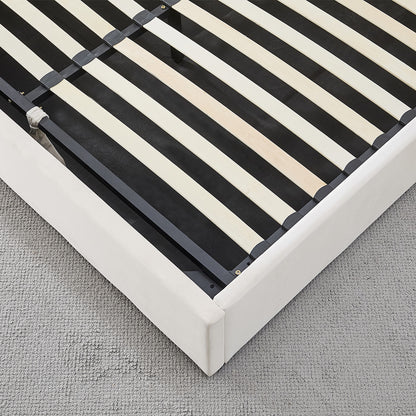 Lit Coffre Velours Beige NÉMÉSIS