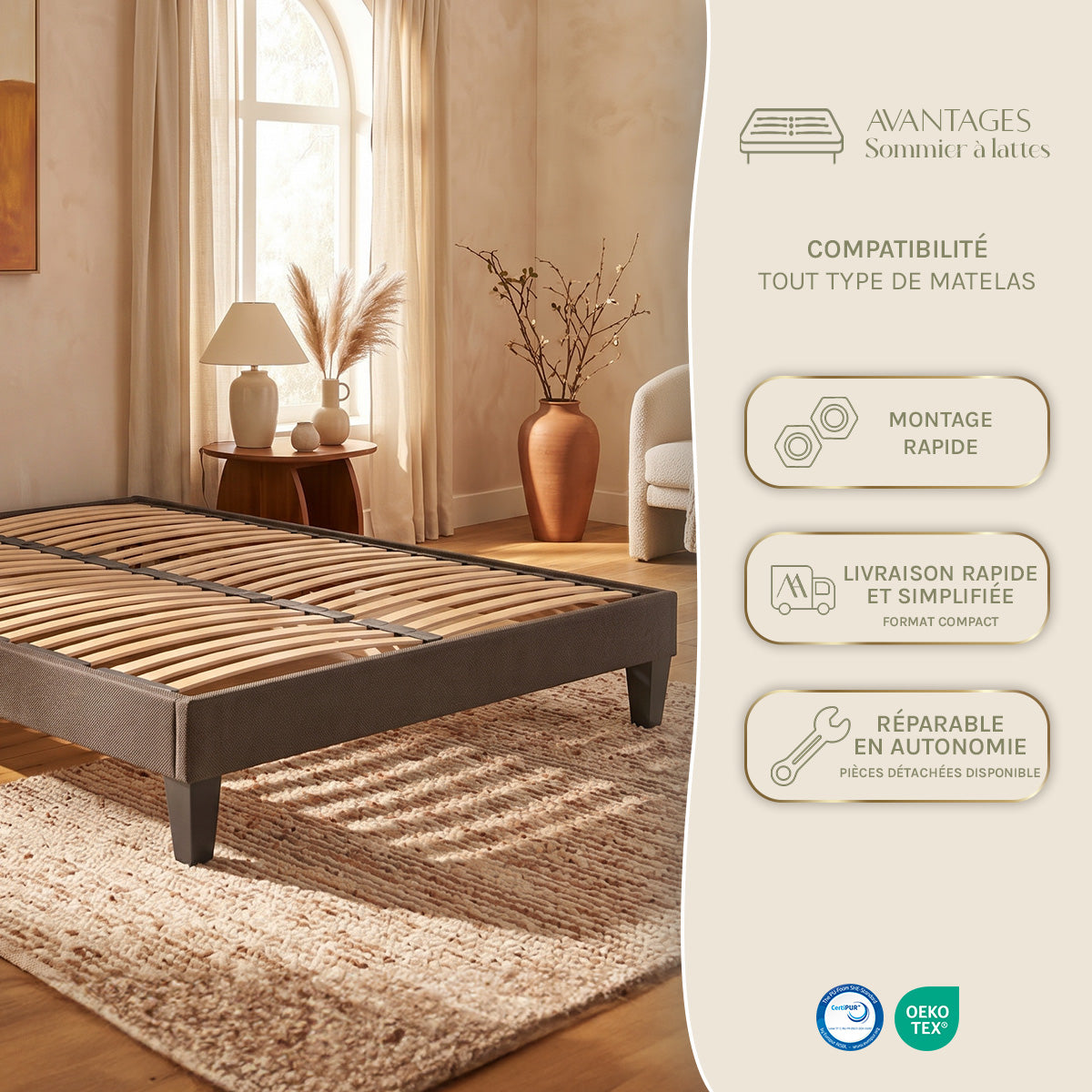 Ensemble Matelas PASSION et Sommier AURORE