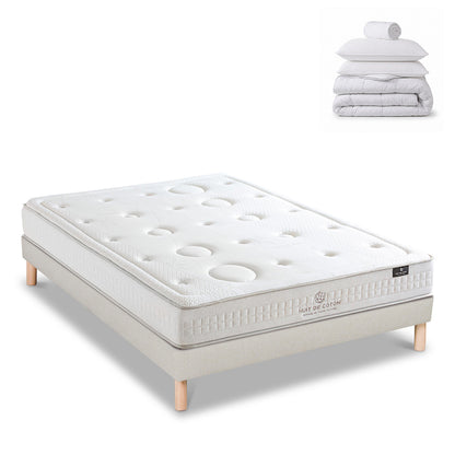 Pack Prélude 2.0 - Matelas + Sommier + Accessoires - La chambre équipée en une fois - 25 cm d'épaisseur