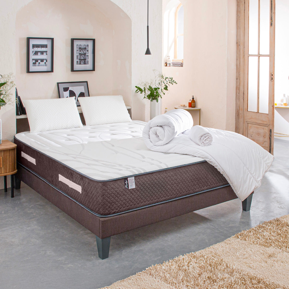 Prêt-à-dormir PRIVILÈGE avec Sommier, Couette, Oreillers et Protège-matelas