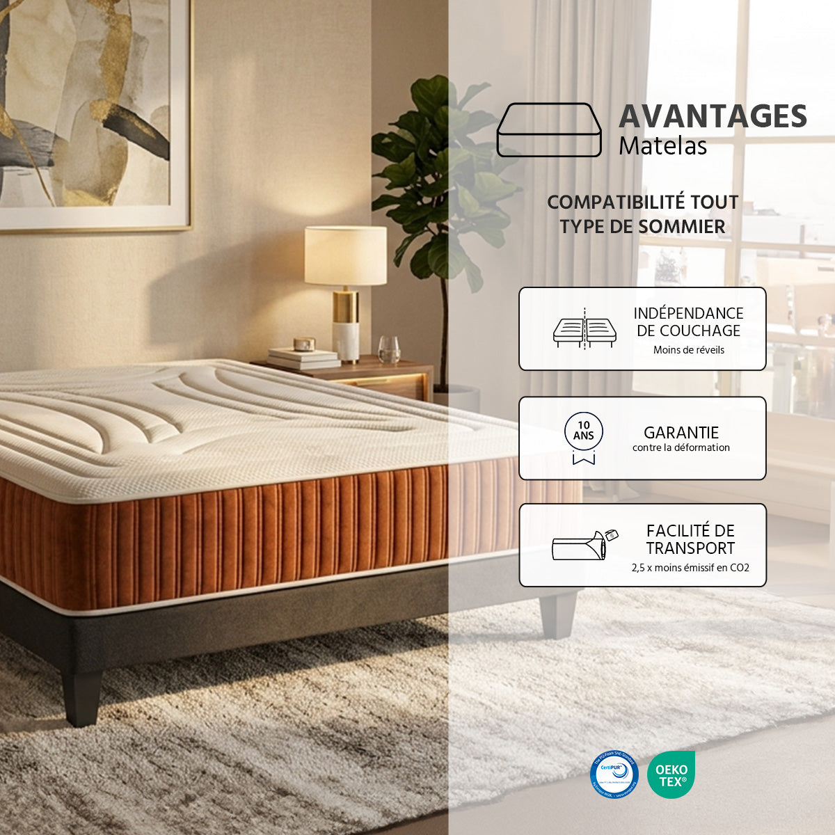 Matelas Mémoire de forme 34 cm JACOBIN
