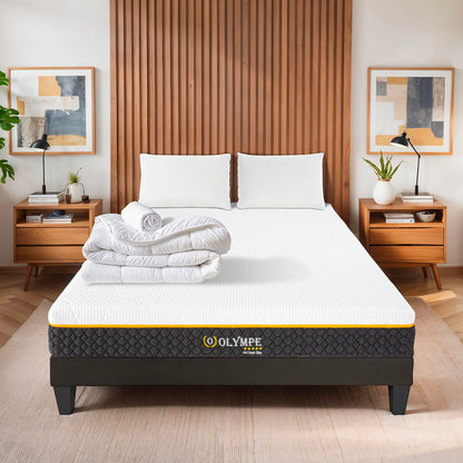 Prêt-à-dormir Olympe avec Sommier, Couette, Oreillers et Protège-matelas